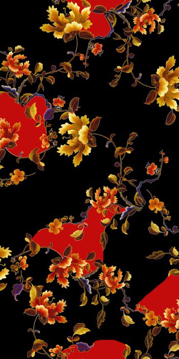 手绘花卉印花华亿平台图片