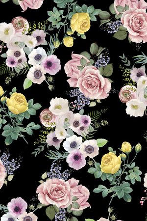 手绘花卉印花华亿平台图片