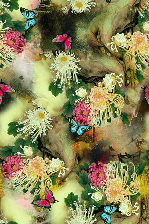 动物花卉印花华亿平台图片