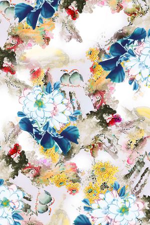 水墨风印花华亿平台图片