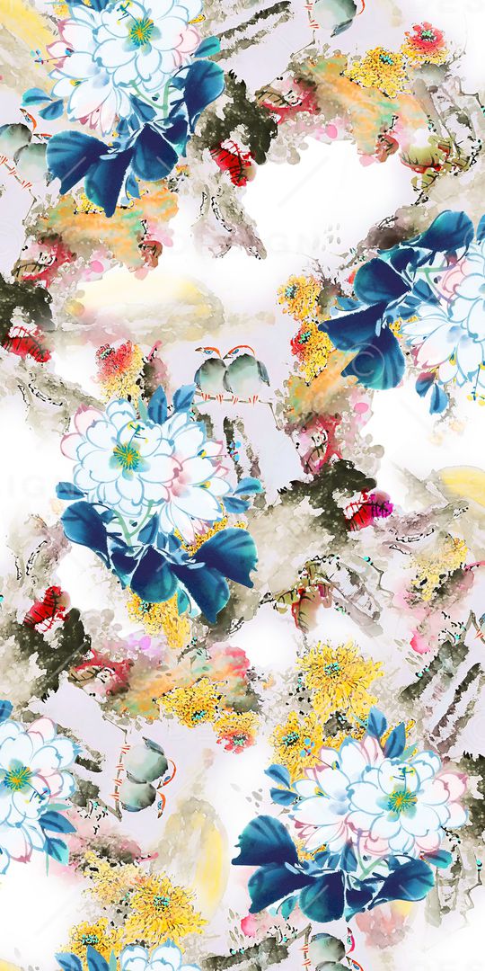 水墨风印花华亿平台图片