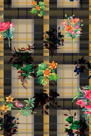 手绘花卉印花华亿平台图片