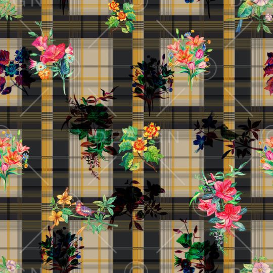 手绘花卉印花华亿平台图片