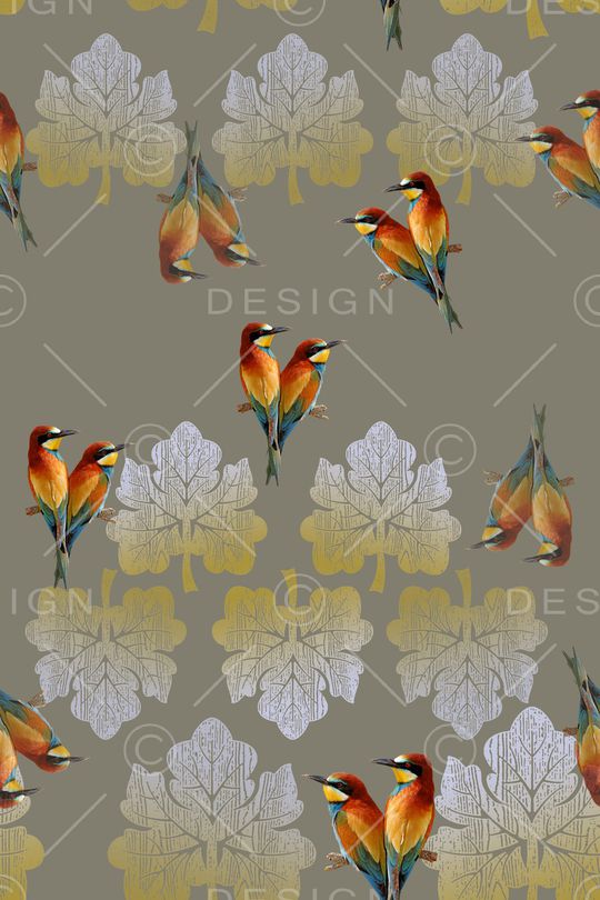 鸟昆虫图案印花华亿平台图片