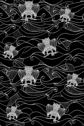 937487-抜印 抽象底纹 猫头鹰