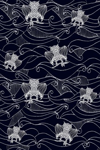 937492-抜印 抽象底纹 猫头鹰--2