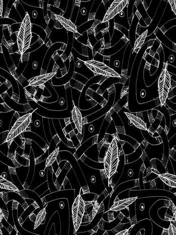 937495-黑白 抽象底纹 纹理 叶子