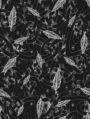 937496-黑白 抽象底纹 纹理 叶子--2