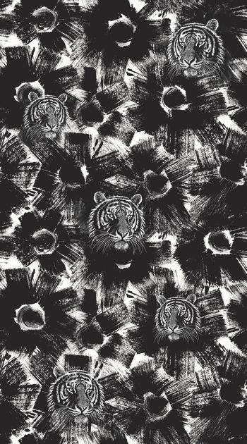 937890-抜印 抽象纹理底纹 老虎头--2