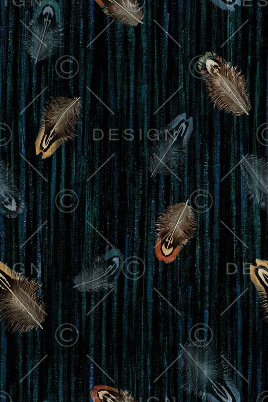 羽毛印花华亿平台图片