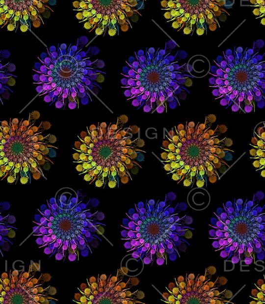 圆圈花卉印花华亿平台图片