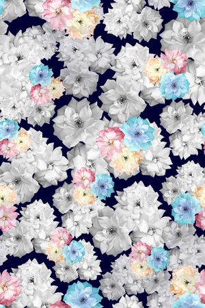 线条花卉印花华亿平台图片