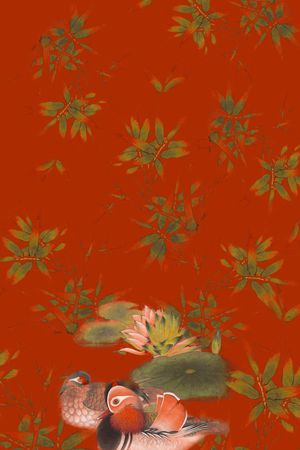 鸳鸯印花华亿平台图片