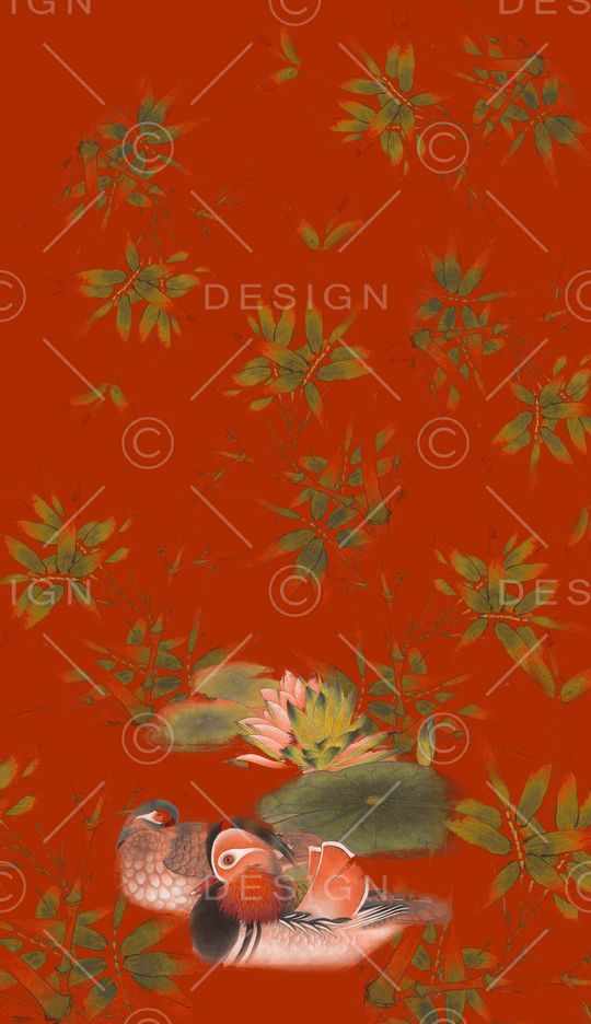 鸳鸯印花华亿平台图片