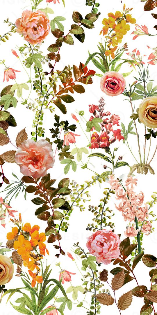 手绘花卉印花华亿平台图片