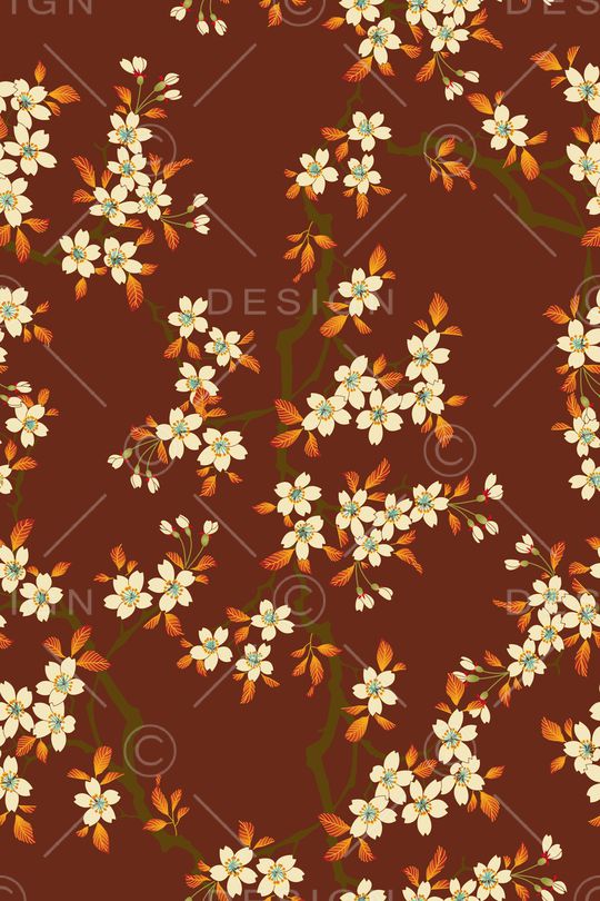 手绘花卉印花华亿平台图片