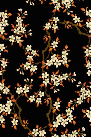 手绘花卉印花华亿平台图片