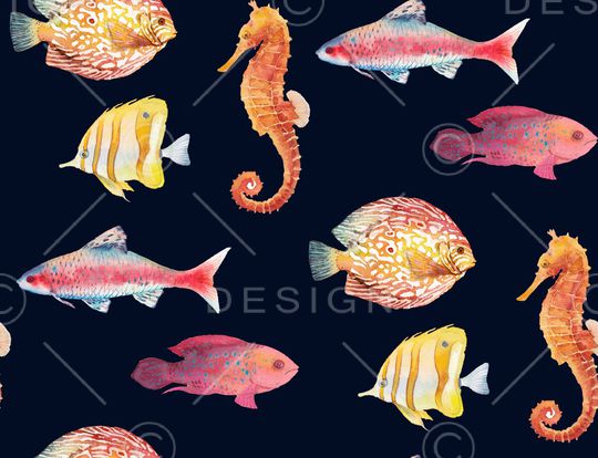 水彩花卉印花华亿平台图片