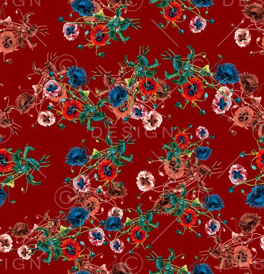 手绘花卉印花华亿平台图片