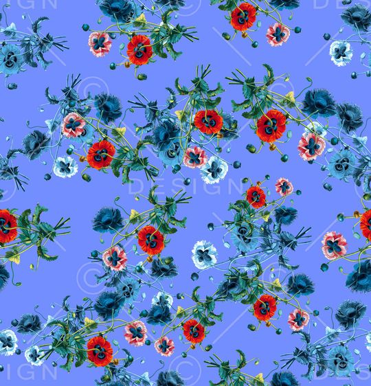 手绘花卉印花华亿平台图片