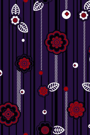 线条花卉印花华亿平台图片