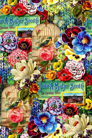 手绘花卉印花华亿平台图片