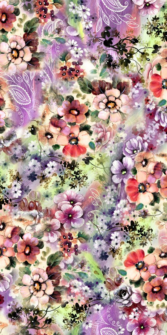 手绘花卉印花华亿平台图片