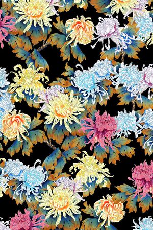 菊花印花华亿平台图片