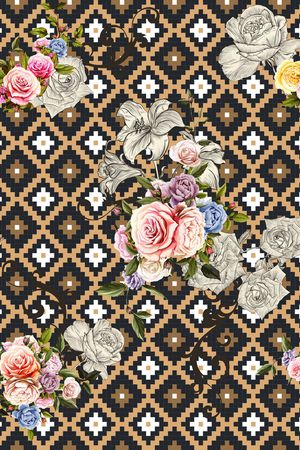 格子印花华亿平台图片