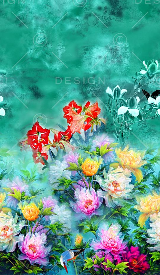 牡丹印花华亿平台图片