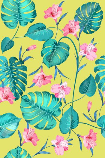 手绘花卉印花华亿平台图片