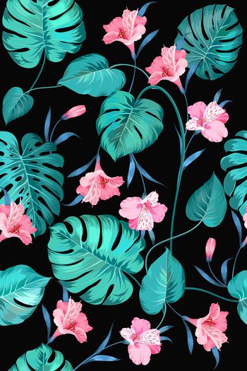 939686-棕叶与花1