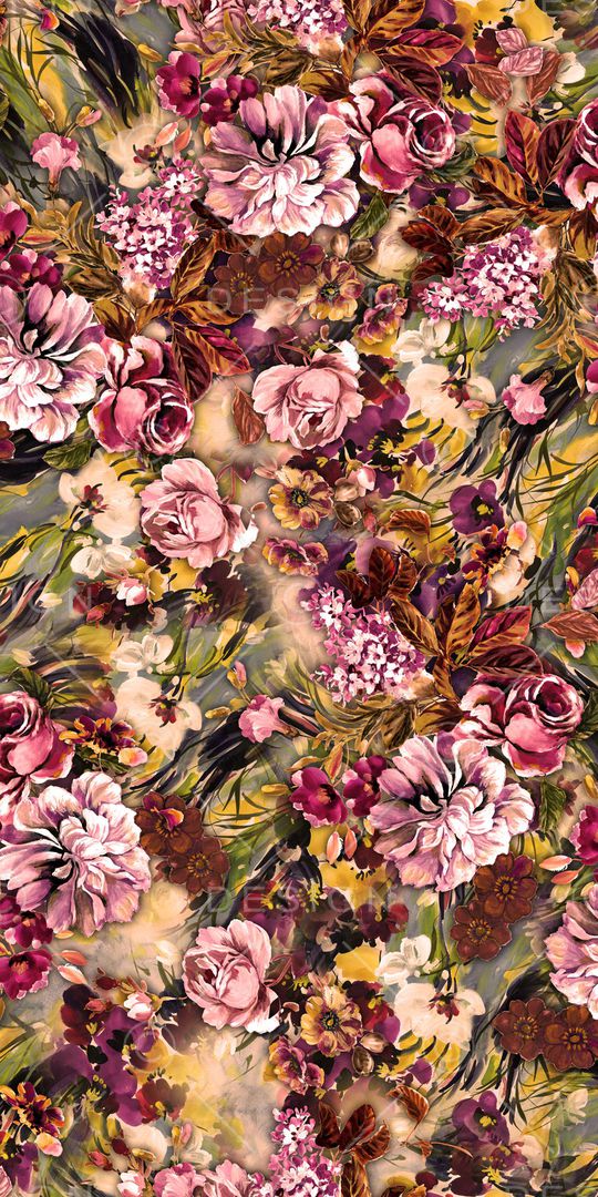 手绘花卉印花华亿平台图片