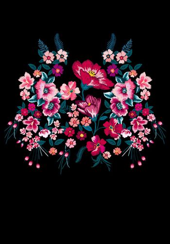 940658-绣花 花卉花朵 定位