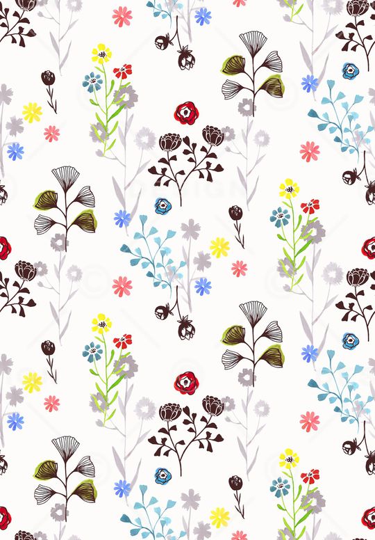 手绘花卉印花华亿平台图片