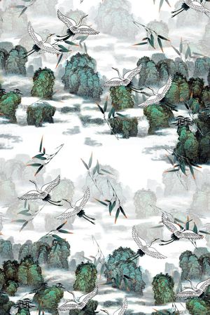 仙鹤印花华亿平台图片