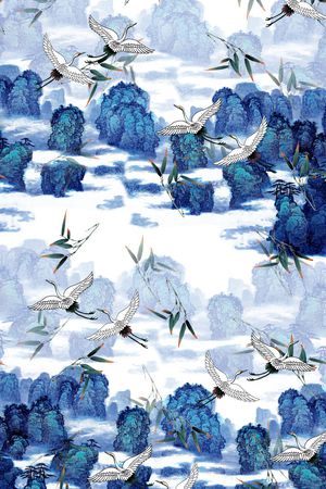 仙鹤印花华亿平台图片