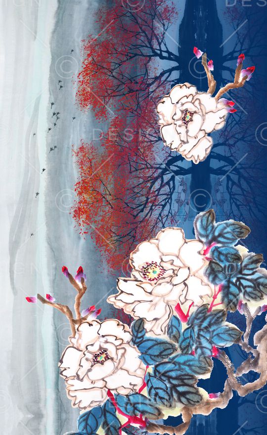 中国风印花华亿平台图片