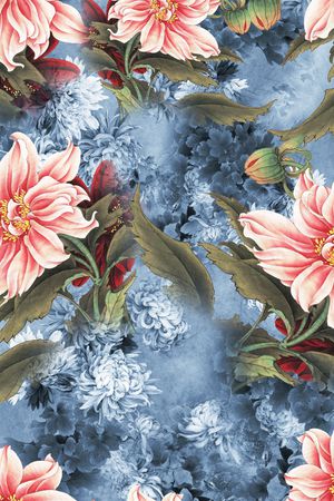 花卉印花华亿平台图片