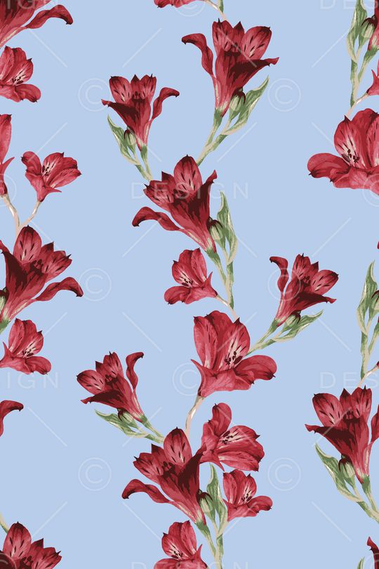 手绘花卉印花华亿平台图片