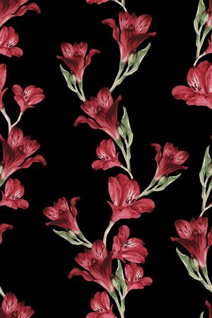 手绘花卉印花华亿平台图片