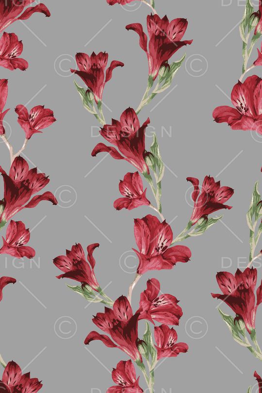 手绘花卉印花华亿平台图片