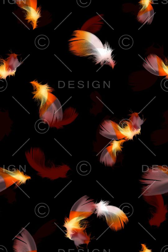 黑底花卉印花华亿平台图片