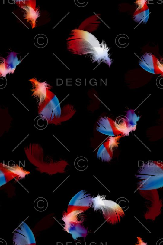 黑底花卉印花华亿平台图片