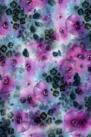 手绘花卉印花华亿平台图片