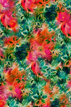 手绘花卉印花华亿平台图片