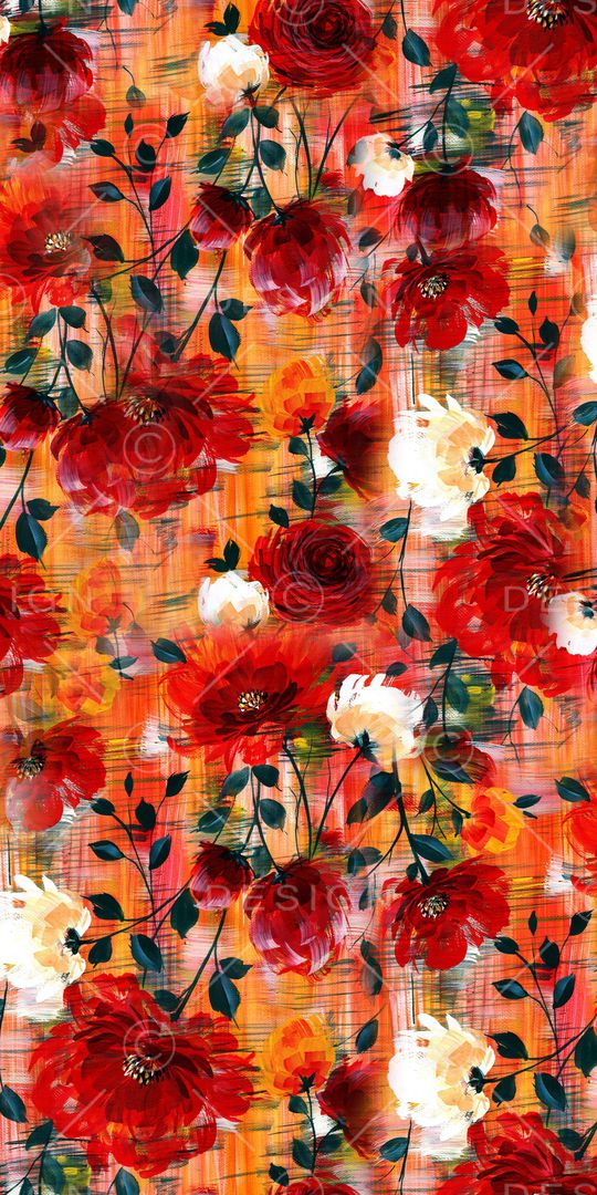 手绘花卉印花华亿平台图片