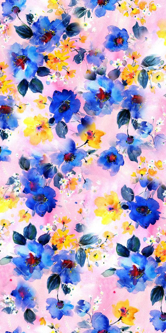 手绘花卉印花华亿平台图片