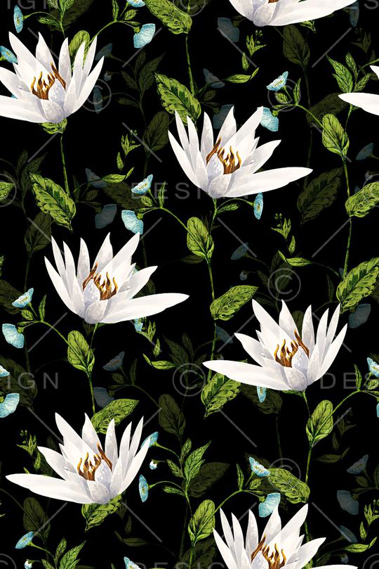 水彩花卉印花华亿平台图片