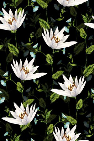 水彩花卉印花华亿平台图片